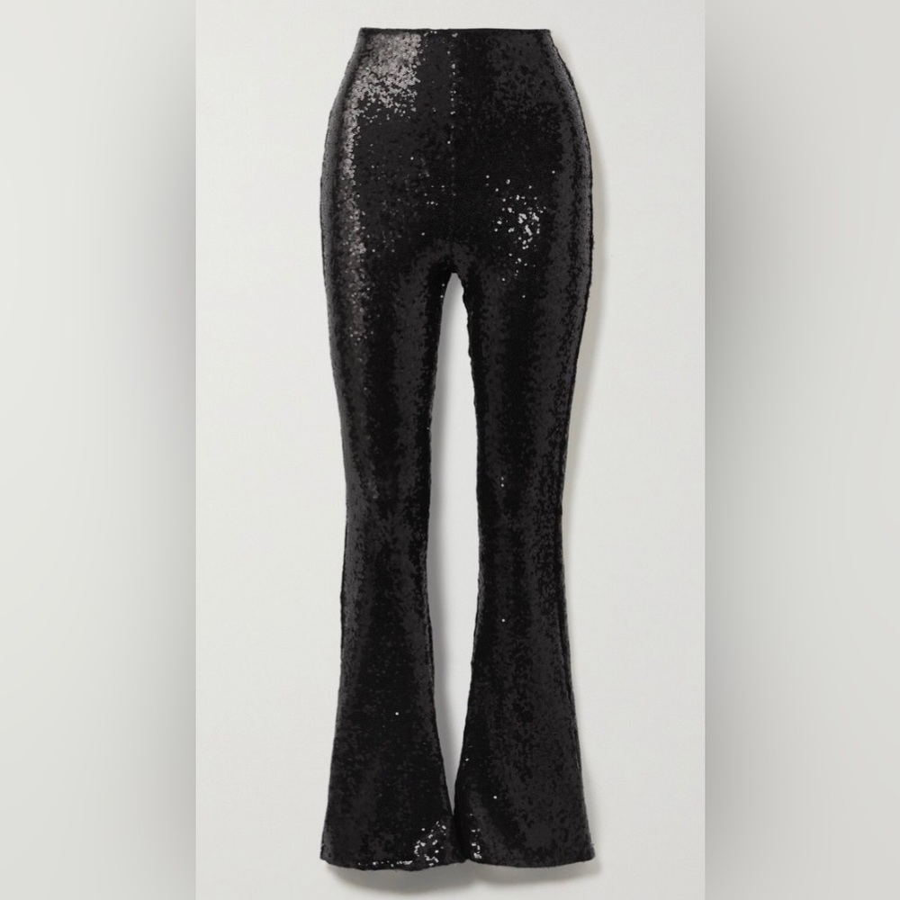 Sequin Flare Pants - Black